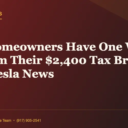 NYC Homeowners Have One Week To Claim Their $2,400 Tax Break | Daily Tesla News