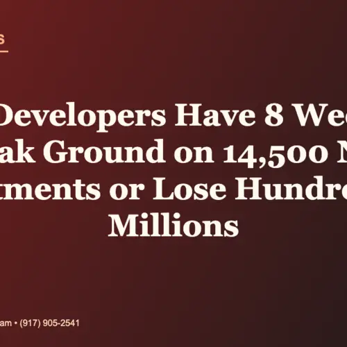 NYC Developers Have 8 Weeks to Break Ground on 14,500 New Apartments or Lose Hundreds of Millions | Daily Tesla News